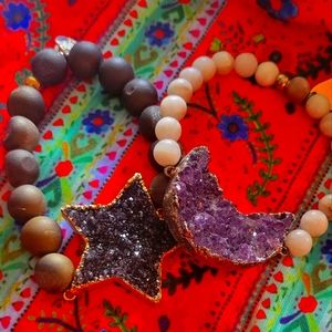 Druzy Moon and Star Bracelets